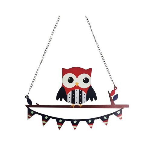 Pendentif En Métal Teinté Hibou De Dessin Animé, Décoration De Fenêtre Suspendue, Oiseau, Ornement De Salon Chambre À Coucher, Décoration De Maison