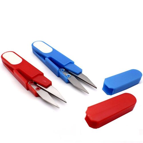 Poignée En Plastique, Couvercle De Sécurité, Ciseaux À Coudre, Broderie De Fil, Point De Croix, Coupe En Forme De U, 1 Pièce