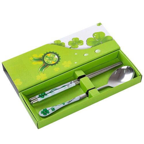 Baguettes Coréennes Créatives Portables En Acier Inoxydable, Cuillère, Bâtonnets De Gravure Laser Personnalisés, Motifs De Dessin Animé, Cadeau Pour Enfants