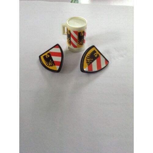 Lot Playmobil 1 Tambour Et 2 Boucliers Moyen Age Vintage