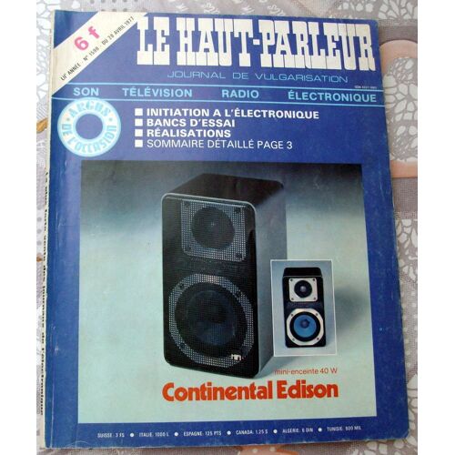 Le Haut-Parleur N°1598 -28 Avril 1977