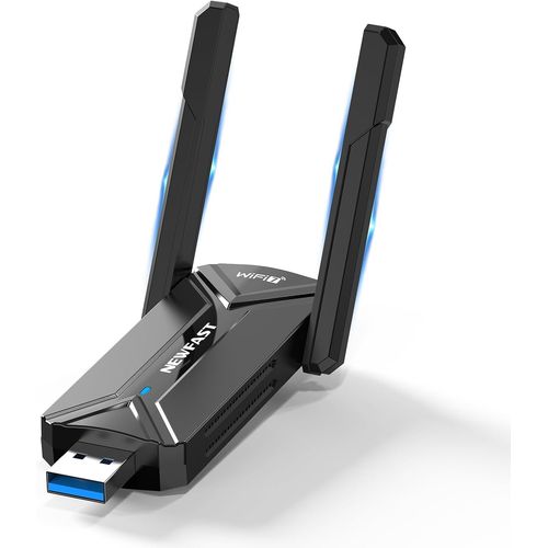 SUBZONAL-BE6500 Clé WiFi 7 Puissante U373,Tri-Bande 6GHz / 5GHz / 2.4GHz Adaptateur USB WiFi, USB 3.0 Clé WiFi pour PC,WPA3,Dongle WiFi Compatible avec Windows 11/10