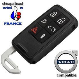 Coque Boitier De Remplacement 6 Boutons Plip Démarrage Télécommande Avec Lame De Clé Pour Volvo V40 S60 V60 S70 V70 S80 Xc60 Xc70 Xc90