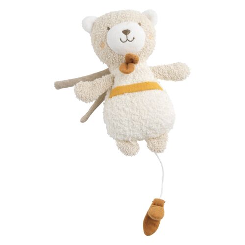 Peluche mini musical en bouclette coton bio