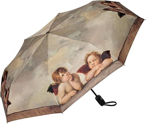 Parapluie De Poche Résistant Au Vent Pliant Ouverture Et Fermeture Automatique Raphaël : Anges Légèrement Stable Art