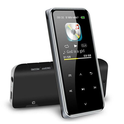 écran LCD 1,5 Pouces Lecteur MP3 Bluetooth Radio FM Lecteur E-book Enregistrement Vocal Réduction du Bruit Haute Définition Lecteur de Musique HIFI avec écran Tactile, 16 Go