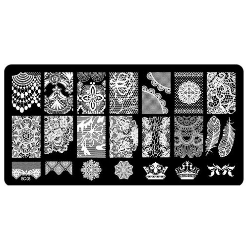 Plaque D'estampage Pour Nail Art, Modèles 12x6cm, Motif De Feuille, Fleur, Dentelle, Image, Pochoirs De Transfert, Outil De Conception, Bricolage