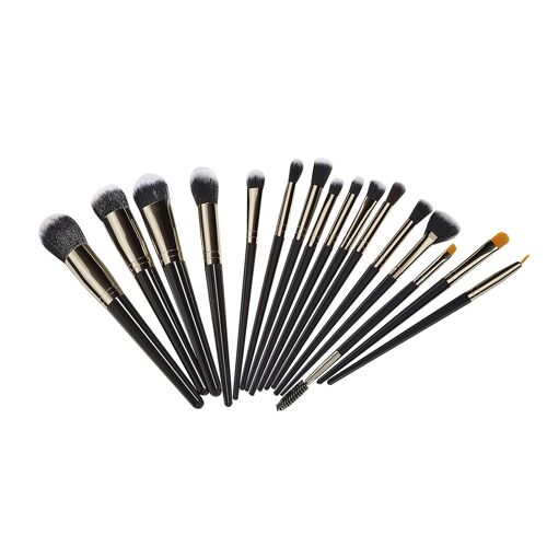 Ensemble De Pinceaux De Maquillage, 16 Pièces, Pour Poudre, Ombre À Paupières, Fond De Teint, Blush, Mélange, Manche En Bois, Brosse Douce, Bricolage 
