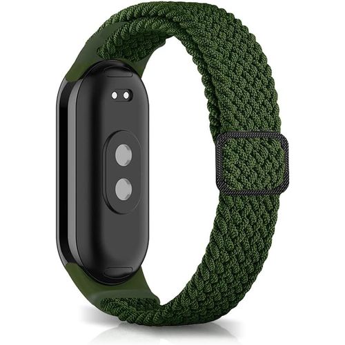 Tressée Bracelet Pour Xiaomi Smart Band 10/9 / 8, Sport Nylon Boucle Réglable Bracelet Pour Xiaomi Mi Band 10/9 / 8 - Vert