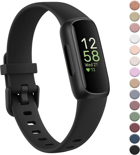 Bracelet Compatible Fitbit Inspire 3 - Silicone Tpu Classique - Remplacement Réglable Pour Montre Fitbit Inspire 3 - Noir
