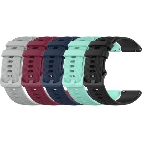 Kalanka-Lot De 5 Bracelets Compatibles Polar Grit X/Grit X Pro/Vantage M/Vantage M2/Coros Apex 2 Pro, Silicone Souple 22 Mm, 14 À 22 Mm, Bleu Marine, Noir, Bleu, Bordeaux