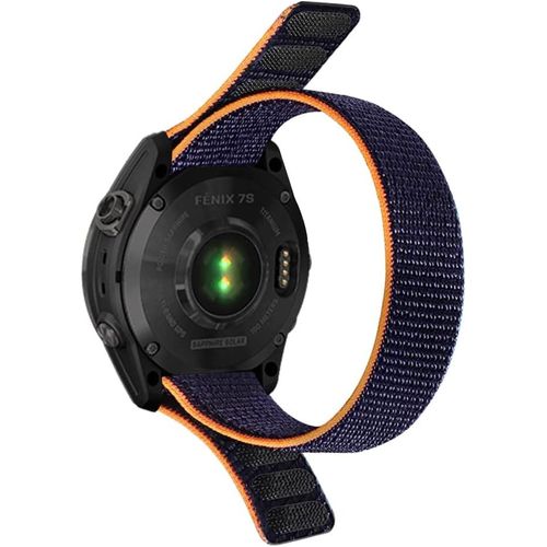 20mm Bracelet Pour Garmin Fenix 7s Pro Solar/Garmin Epix 2 Pro 42mm, Femme Homme Nylon Souple Bracelet Pour Garmin Fenix 7s/6s/6s Pro/5s/5s Plus/Garmin Descent Mk2s - Bleu
