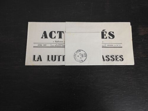 Journal "Actualites" Reflexions Chretiennes N°11 Avril 1957 : La Lutte Des Classes