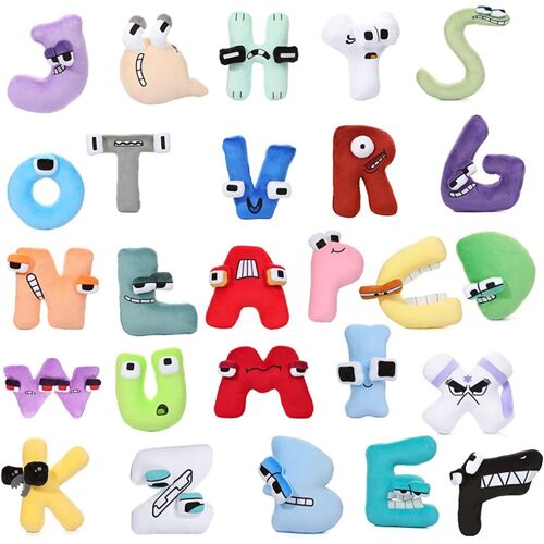 Alphabet Jouets en Peluche Poupée en Peluche Educatifs Jouet d'oreiller Doux à Collectionner Dessin Animé Drôle Lettre en 20cm