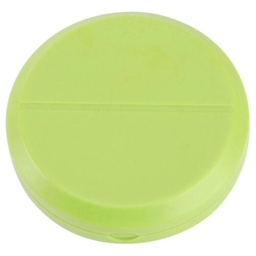 Coupe-Pilules En Plastique Rond Séparateur De Pilules Portable Boîte De Stockage De Pilules De Médecine Multifonctionnelle (Vert)