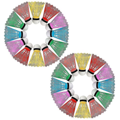 24pcs Plastic Shuttlecock Colorful Badminton Game Ball Head Shuttlecock Poids Léger
