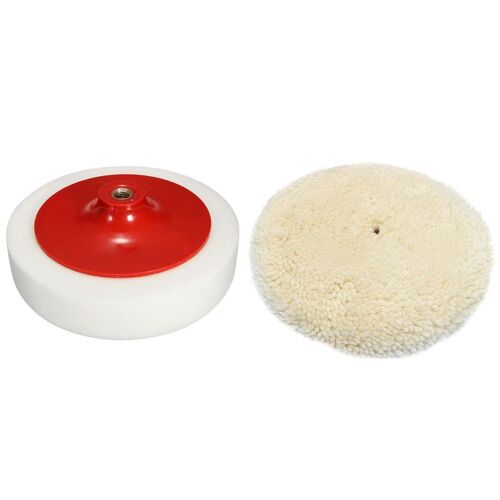 Tête De Polissage Pour Voiture, 1 Pièce, Tampon Éponge Douce Avec Filetage M14 Et 1 Pièce, Tampon De Polissage En Laine Douce Pour Ca