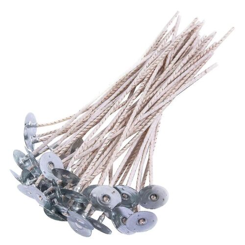 Mèches 100pcs Pour Bougies De Soja, Mèche De Bougie Cirée De 8 Pouces Pour La Fabrication De Bougies, Mèche De Bougie Épaisse Avec Ba