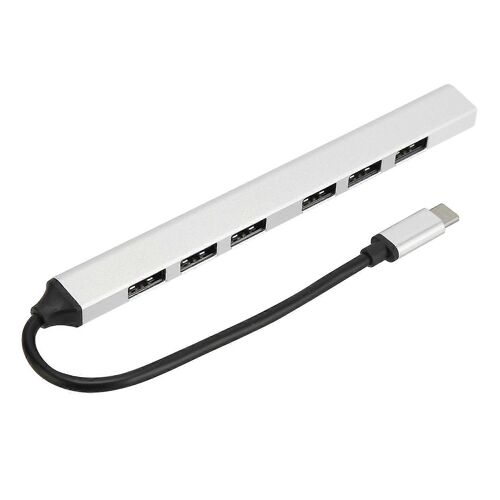 USB C 3.0 Hub Alliage d'aluminium 7 Ports 5.0Gbps Type C Hub Expander pour PC Portable Notebook