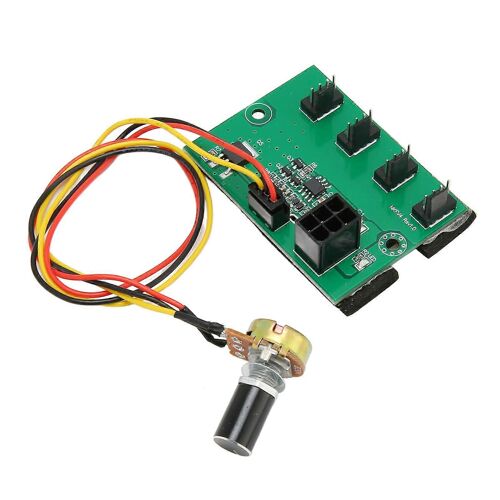 Contrôleur de vitesse de ventilateur PC DC 12V PWM 4 voies 11.8in Câble Installation facile Concentrateur de ventilateur de châssis PC pour boîtier d'ordinateur