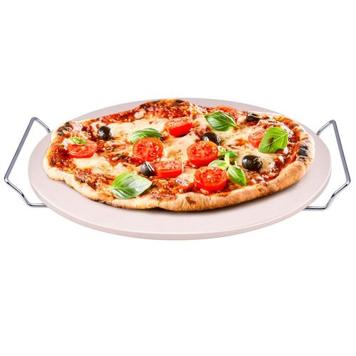 alpina Pierre à Pizza pour Barbecue et Four - Ø33 cm - Pierre pour Croûte Croquante - Résistante