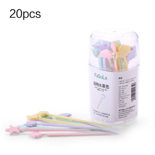 Mini Pics À Fruits Pour Enfants, Style Japonais, Couleur Bonbon, Dessin Animé Mignon, Océan Poignée De Poisson, Snack Fourchettes À Dessert Bento, 20 Pièces/Ensemble