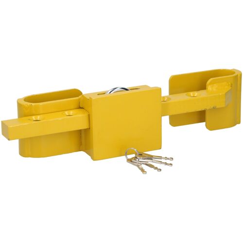 All Ride Cadenas Container Acier Trempé ‑ Réglable 23‑43 cm ‑ Inclus 4 Clés ‑ Revêtement Jaune Protecteur ‑ Modèle Robuste