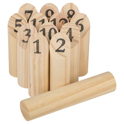 Eddy Toys Jeu De Quilles En Bois 13 Pièces - Jeu De Lancer Extérieur Pour Enfants Et Adultes - Jeu Finlandais Mölkky Numéroté - Jeu Familial Pour Jardin
