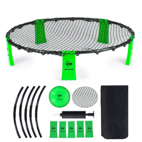 Dunlop Roundnet Set 90 X 20 Cm - Jeu Extérieur - Filet, Cadre, Jambes, Ballon, Pompe Et Sac De Voyage Inclus - Max. 4 Joueurs