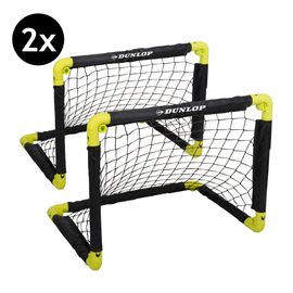 Dunlop Cage De Foot 50 X 44 X 44 Cm, Ensemble De 2 Buts - Pliable - Rangement Facile - Buts D'entraînement Pour Enfants - Plastique - Noir/Jaune