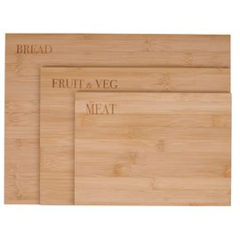 Alpina Planche À Découper En Bois Ensemble De 3 - Différentes Tailles - Bambou