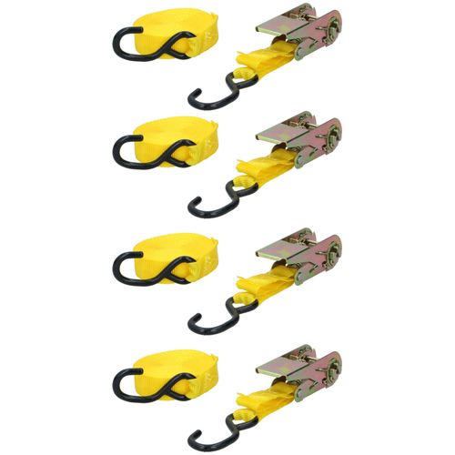 Dunlop Sangles D'arrimage Avec Cliquet 4 Pièces Max. 350kg 5m Nylon Noir/Jaune