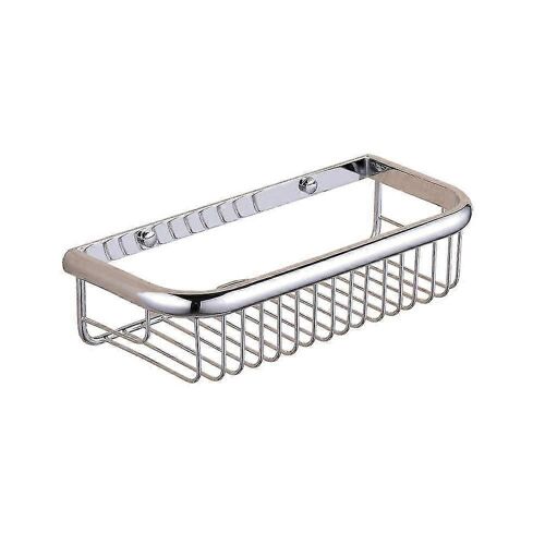 Étagère de douche en laiton avec vis d'installation dissimulées, étagère de salle de bain antirouille, étagère murale, support de panier de rangement de cuisine, chrome