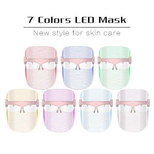 Masque De Beauté Rose Rechargeable À Sept Couleurs, Instrument De Beauté Domestique, Masque Facial 