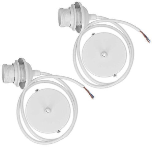 Lot De 2 Lampes Compatibles Avec Câble Électrique - Câble Avec Douille E27 Et Anneau De Fixation - Plafonnier Compatible Avec Suspension