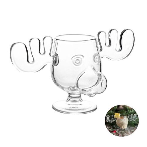 Tasse En Acrylique Motif Renne De Noël De National Lampoons - Tasse En Forme D'élan - 226 Ml, Transparente, Compatible Avec L'eau Et La Bière