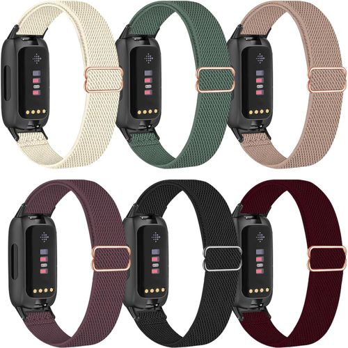 Lot De 6 Bracelets De Sport Élastiques En Nylon Compatibles Avec Fitbit Inspire 3 Pour Femme, Homme, Enfant, Réglable Et Respirant