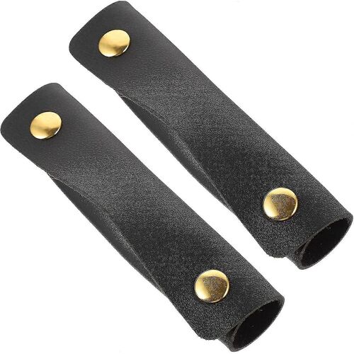 Étui pour poignée de sac à main, étui pour poignée de portefeuille, protection pour selle, artisanat avec fournitures de fabrication (noir) (2 pièces)