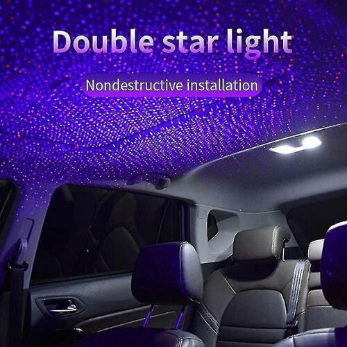Lampe De Toit Usb Double Pour Voiture, Ciel Étoilé, Veilleuse D'ambiance