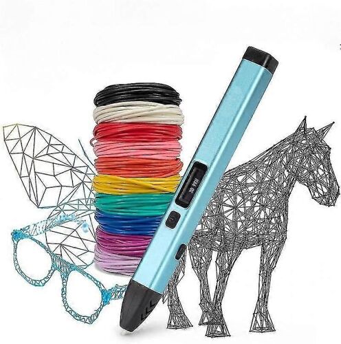 Stylo d'impression 3D avec écran - Comprend un stylo 3D, 10 couleurs de filament PLA, un livre de pochoirs, un guide de projet et un chargeur Newway.