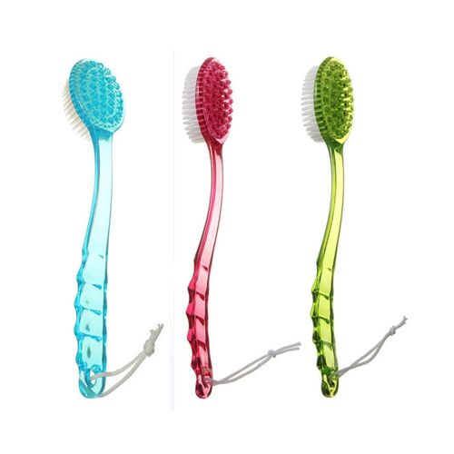 Brosse De Douche À Long Manche Pour Le Corps, Outil De Massage Pour Le Dos, Pour La Douche, Verte 