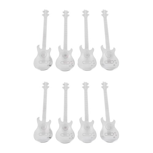 Jecoffee-Cuillères À Café Musicales En Acier Inoxydable, 8 Pièces, À Sucre (Argent)