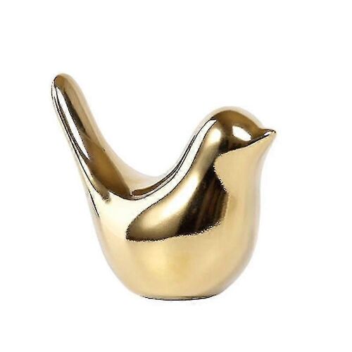 Figurines d'oiseaux dorés de Polar House, statues d'oiseaux modernes en céramique, sculpture animale, décoration de la maison, artisanat (haoyi)