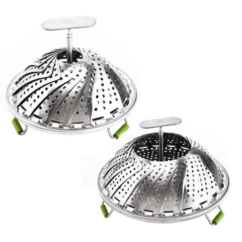Panier Cuiseur À Vapeur Pliant En Acier Inoxydable, Insert Pour La Cuisson Des Aliments, Extensible Pour S'adapter À Différentes Tailles De Pots