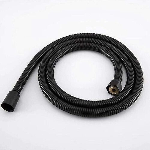 Noir Acier inoxydable Tuyau de douche à main Raccords de pomme de douche Tuyaux Accessoires de salle de bain Tuyau en caoutchouc Flexible Tuyau de plomberie -2m