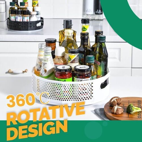 ?Tag¿¿Re De Rangement Rotative ¿¿ 360 ¡Ã, Organisateur D'assaisonnements Multifonctionnel, Support De Fournitures De Cuisine Antid¿¿Rapant, R¿¿Sistant ¿¿ L'huile Pour La Livraison ¿¿ Domicile