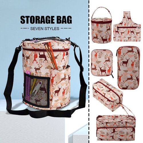 Sac ¿¿ Tricoter En Laine 7 Styles, Organisateur De Fil Mallette De Rangement Pour Crochet Aiguilles ¿¿ Tricoter, Sac Fourre-Tout De Rangement En Laine