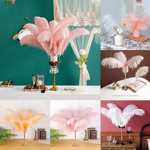 Plumes D'autruche Blanches ¿¿L¿¿Gantes De 15 ¿¿ 40cm, 10 Pi¿¿Ces, Artisanat De D¿¿Coration De Carnaval Pour F¿ºte De Mariage, Centre De Table