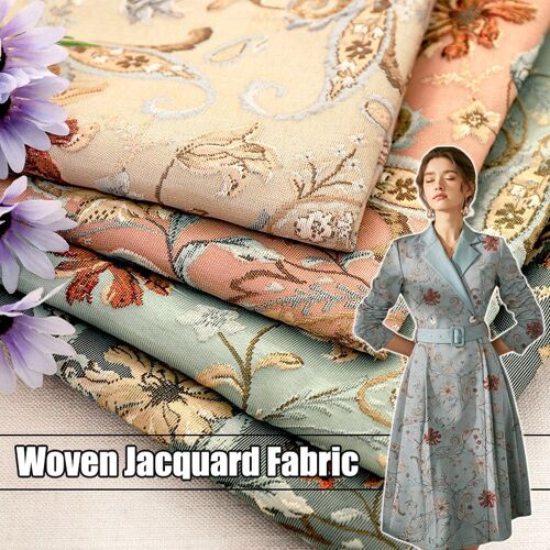 Tissu Jacquard Gaufr¿¿ De 1 M¿¿Tre, Motif Exquis, Excellent Tissu Damass¿¿ Pour Le Rembourrage Cheongsam De Robe De Bricolage