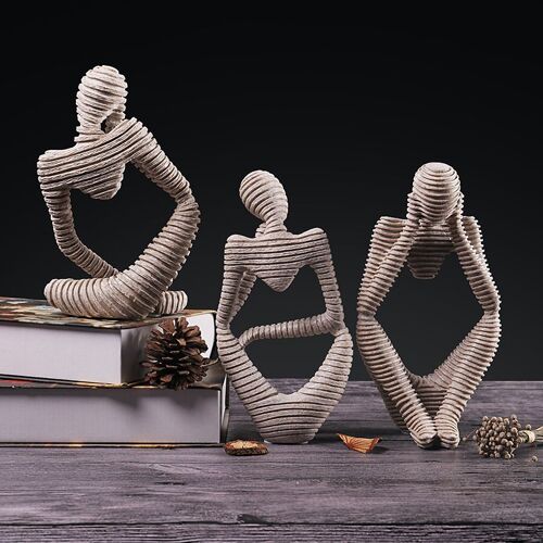 Statue de personnes en r¿¿sine abstraite, d¿¿coration cr¿¿ative de la maison ou du bureau, accessoire artisanal
